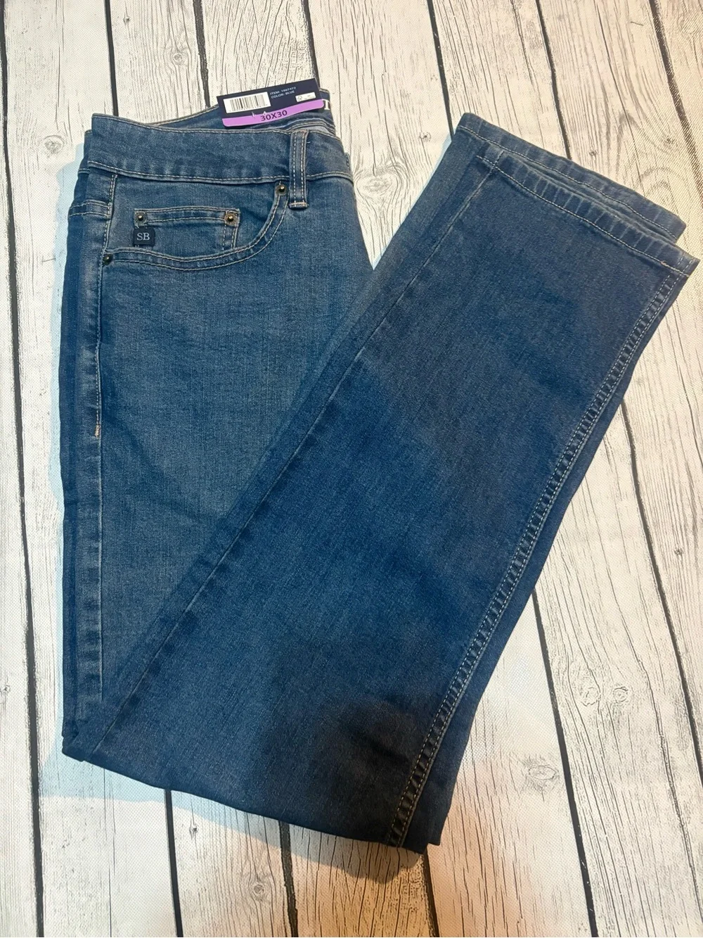 Scott Barber Straight Stretch Denim Jeans Blue  5-Pocket Men Size 30x30 NWT